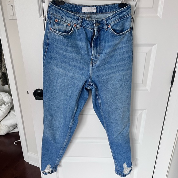Mom fit jeans with distressed hem, Topshop - Picture 1 of 2